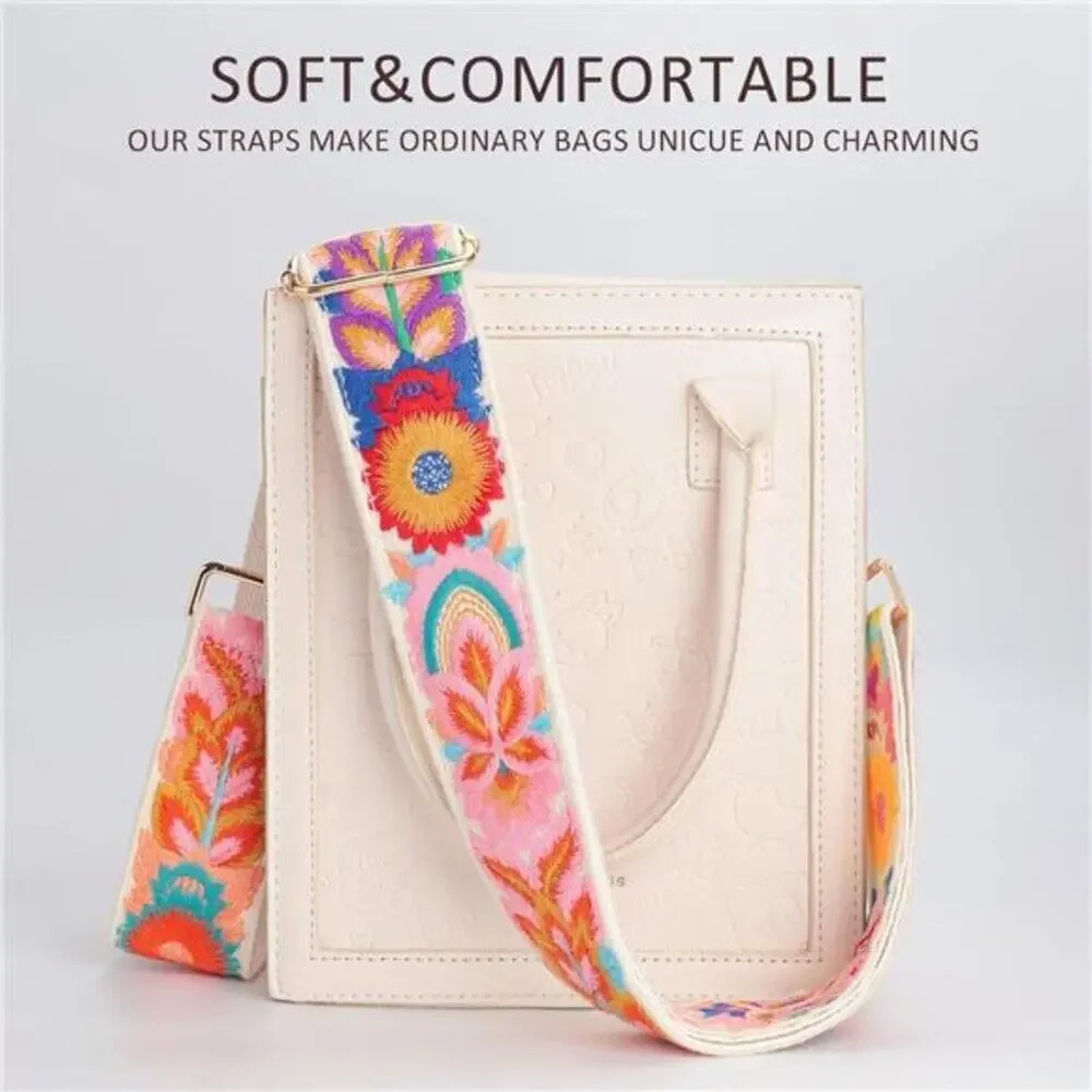 Snycler Wide Purse Straps Crochet Flower Replacement Crossbody for Handbag